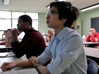 New Bedford High School AP Calculus students are seen in class during their first day of school, as students across New Bedford return to school.  [ PETER PEREIRA/THE STANDARD-TIMES/SCMG ]